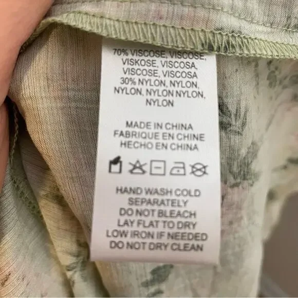 NWT ANTHROPOLOGIE Current Air Green Duster Floral Boho Style Spring Summer - Picture 8 of 8